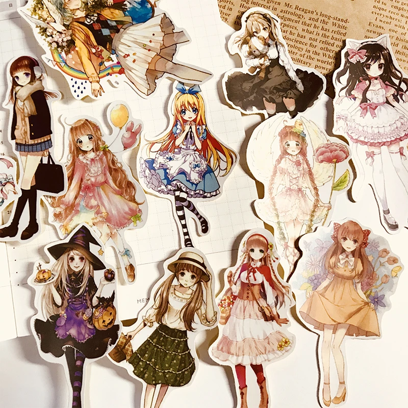 12 шт. в упаковке платье для девочек стиле аниме Стикеры s ремесла и Скрапбукинг