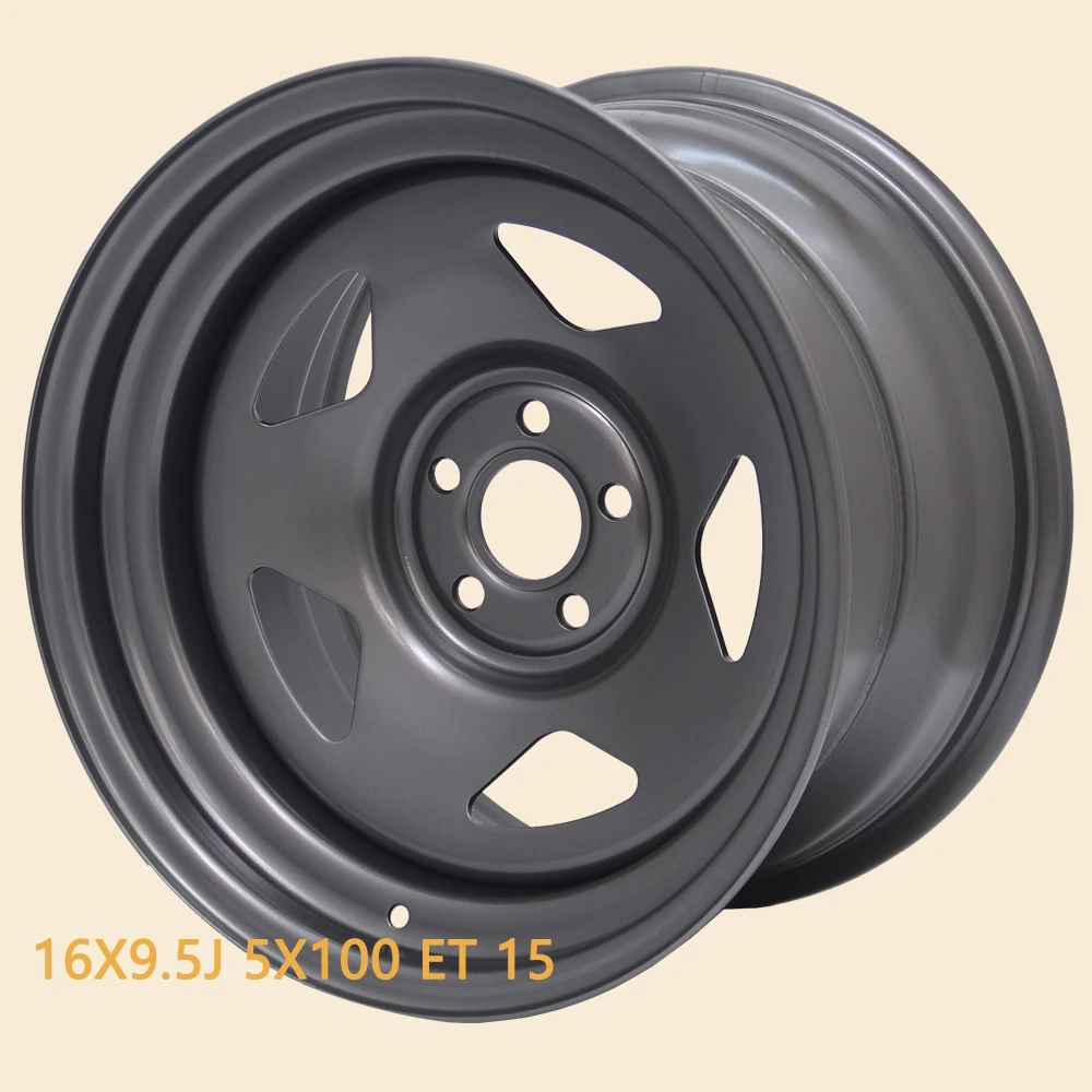 16 дюймовые стальные колеса 16X9.5 5X100 5 отверстий офсет 15 gunmetal gray MK4 оправы для