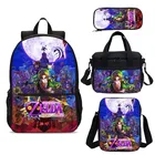 Модные детские школьные ранцы из игры Zelda в стиле аниме, школьные рюкзаки для мальчиков и девочек, милые сумки для книг с ланч-боксом, Mochila Tegaote