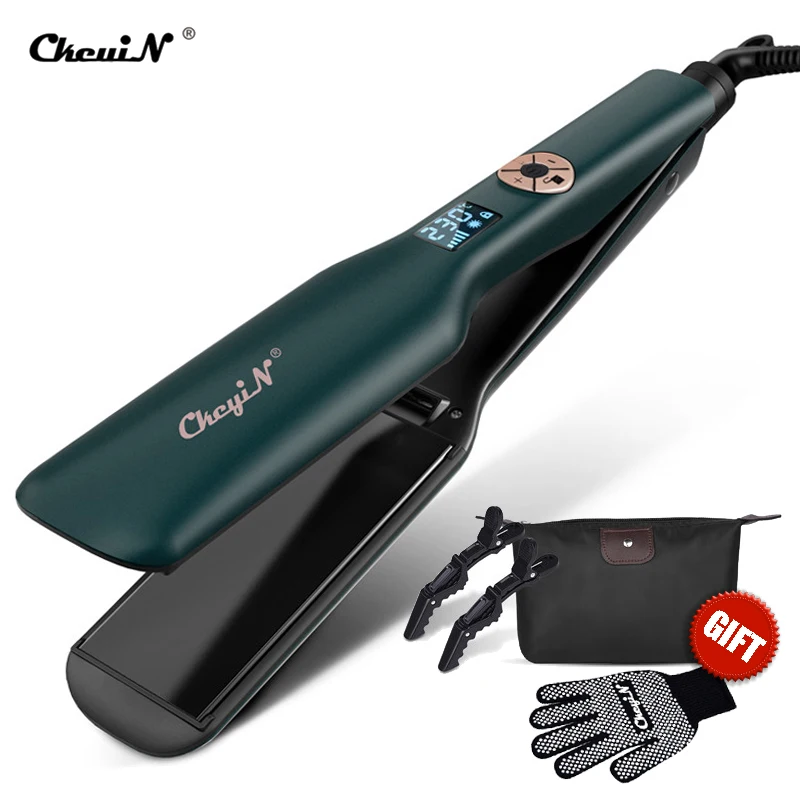 

CkeyiN LCD Display Hair Flat Iron 44MM Wide Ceramic Plate Hair Straightener Styling Tool Straightening Irons Fast PTC Heating