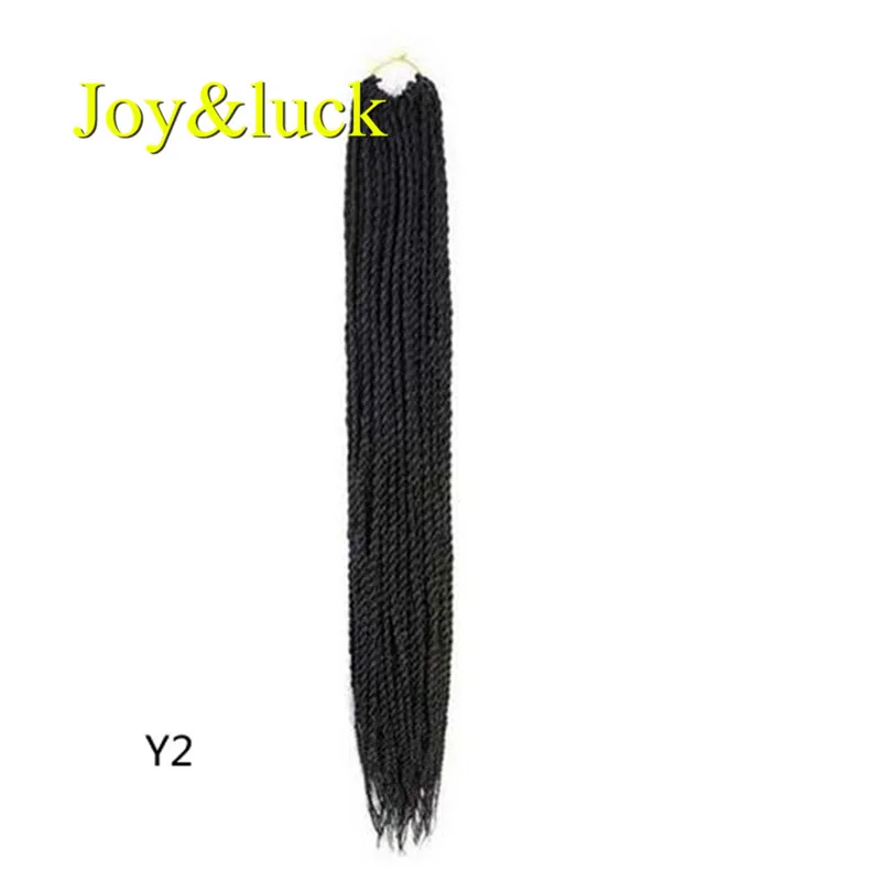 Y2 Joy& luck 24 дюйма Сенегальские закрученные крючком косички 30 прядей синтетические волосы для наращивания плетение волос - Цвет: Y2