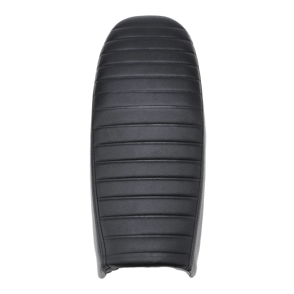 Motorcycle Flat Vintage Seat &amp Soft PU Leather Black Universal |
