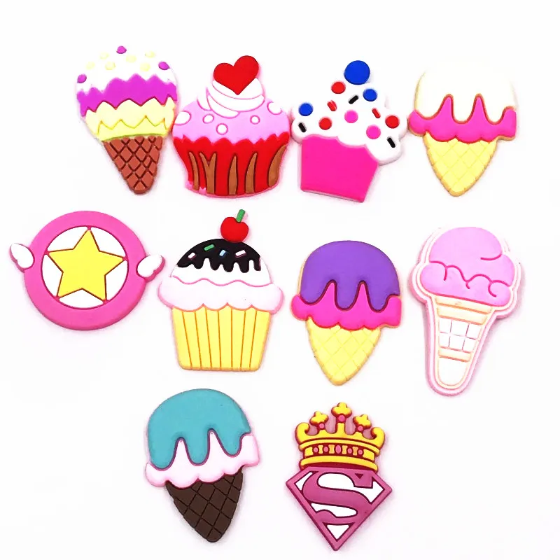 10 шт./компл. десерт лед втиснуть торт Еда значок милые аксессуары ПВХ плоские с