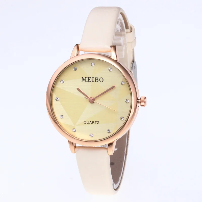 

Hot selling fashion ultra-thin diamond scale quartz watch simple unisex watch