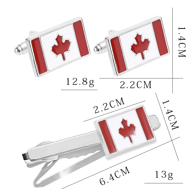Новые мужские запонки зажимы для галстука красный кленовый лист канадский флаг