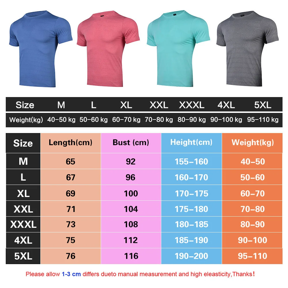 

Men's Training Shirts Quick Drying Gym Clothing Bodybuilding Sports Fitness Running t Shirt Breathable Jogging Football Shirt