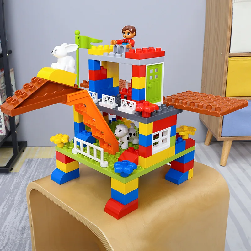 89PCS Big Building Blocks Colorful Bulk Bricks With Figure Accessories Compatible big blocks DIYToys for Children Gifts | Игрушки и