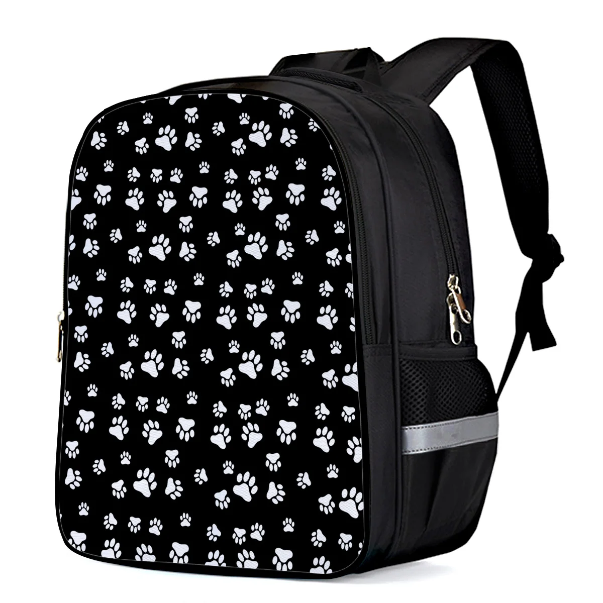 Рюкзаки черный белый кот собака коготь школьные сумки для девочек подростков