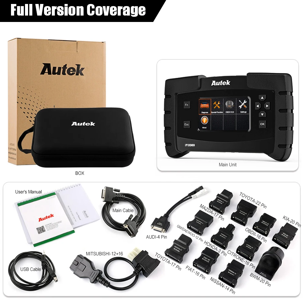 

Autek IFIX969 OBD2 Car Diagnostic Scanner Tool Full System Diagnostic ABS EPB DPF Reset Free Update ODB2 Automotive Scanner