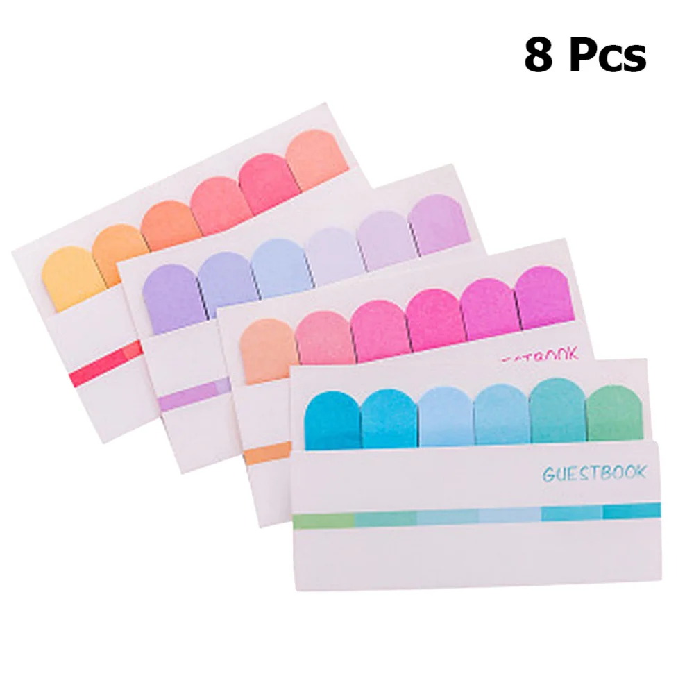 

8pcs Gradient Color Schedule Sticker Memo Sticker Practical Convenient Sticker for Home Office School
