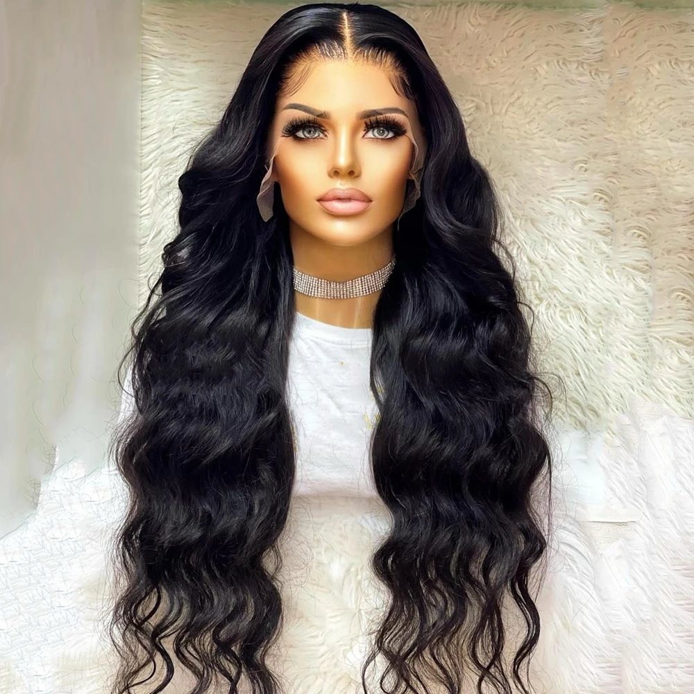 

Gossamelle Natural Black Body Wave Lace Front Wig Glueless Synthetic Wigs for Black Women Cosplay Daily Wear Lace Frontal Wig