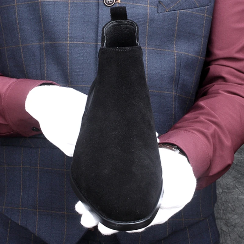 Новинка мужские повседневные ботильоны Челси ручной работы из натуральной кожи