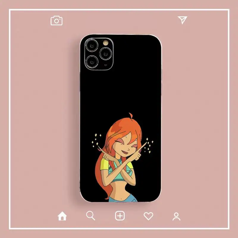 

TOPLBPCS Girl Winx Clubs Phone Case for iPhone 8 7 6 6S Plus X 5S SE 2020 XR 11 12mini pro XS MAX