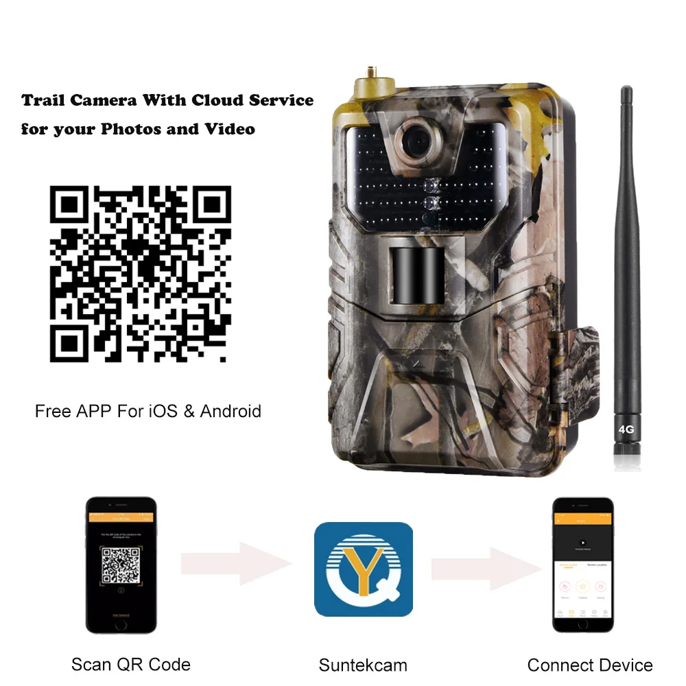 APP Trail камера облачная служба 4G сотовая Мобильная 20MP Беспроводная охотничьи камеры для съемки дикой природы HC900LTE 1080P 0,3 S ночное видение