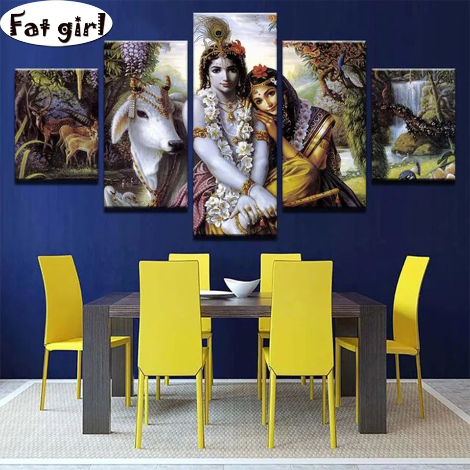 

Алмазная живопись 5D "сделай сам", индийский идол, живопись, животные, полный квадратный/круглый Набор для вышивки, искусство, вышивка крестик...