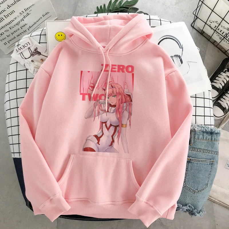 Женская уличная одежда с длинным рукавом DARLING In The FRANXX Zero толстовка капюшоном в