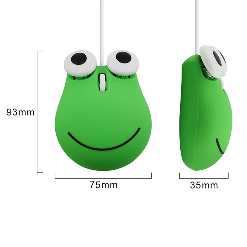 Милая мультяшная офисная мышь USB Проводная игровая мини-мышь в форме лягушки