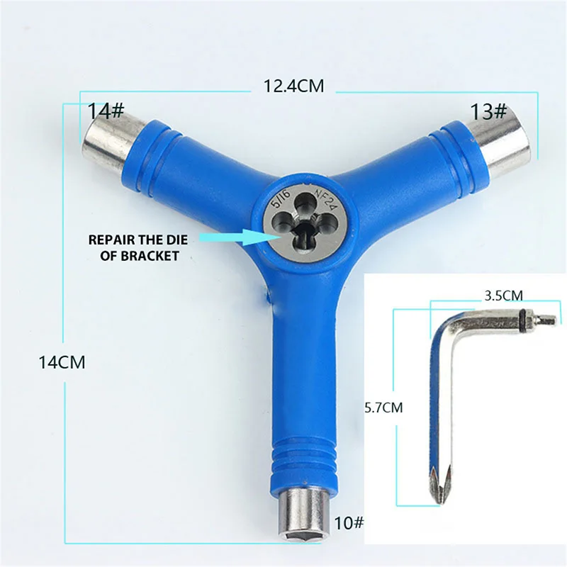 

Skateboard Repair Y Shape Tool Portable Multifunctional Accessory with L Type Wrench LDF668