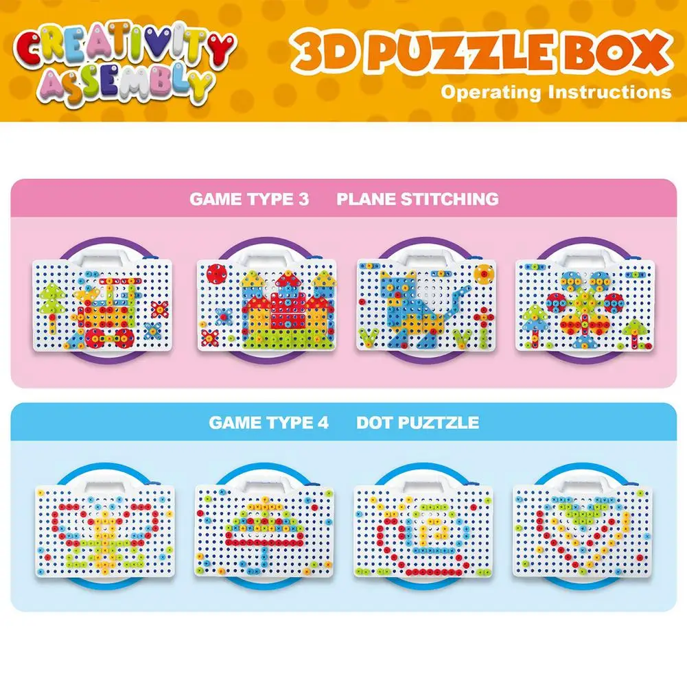 

Drilling Screw 3D Electric Drill Puzzle Toy Tools Drilling Kit Kids DIY Assembled STEM Educational Pretend Play Building Blocks