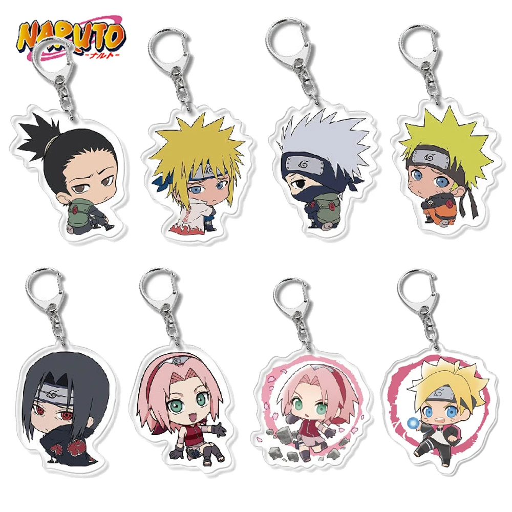 

Двусторонний акриловый брелок Narutos, 26 шт., Uchihas Sasuke, милый кулон, брелок для ключей, цепочка для друзей, подарок, ювелирные изделия, оптовая про...
