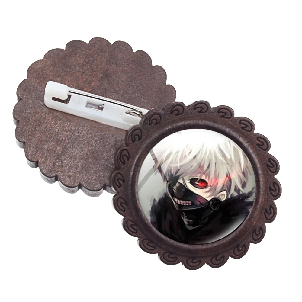 Женская брошь в форме цветка модная японском аниме Токийский Гуль деревянная со