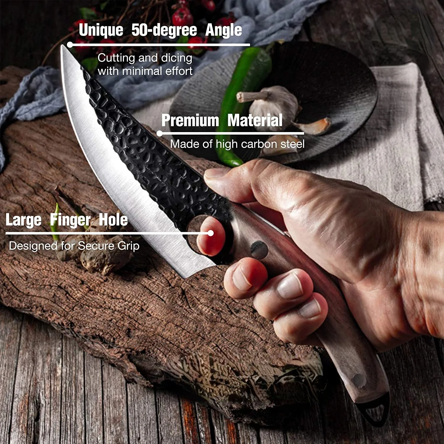 Kitchen Butcher Knife Meat Boning Cleaver Handmade Stainless Steel Forged Fishing Chef Outdoor Hunting Cutter Huusk | Дом и сад