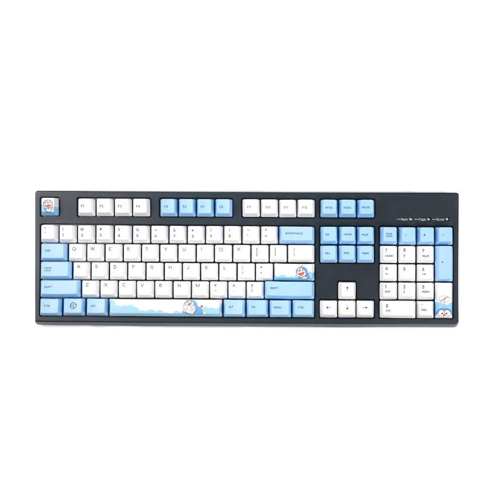 Механическая клавиатура Doraemon PBT keycaps OEM профильная с 108 клавишами сублимационная