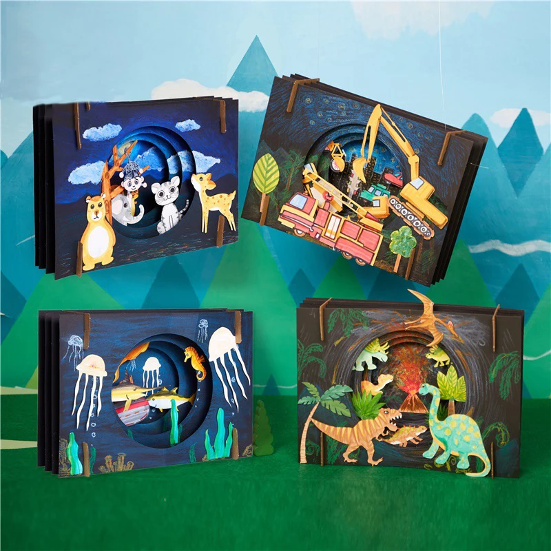 

DIY Starry Sky Universe Craft Toys Children Dinosaur Animal Handmade Art Painting Material for Kids Interactive Educational Toys