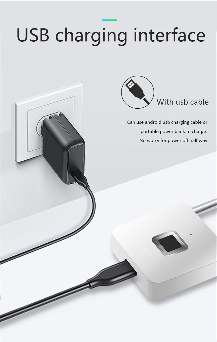 Xiaomi умный электронный замок с отпечатком пальца USB Перезаряжаемый дверной замок без ключа цинковый сплав металлический багажный отсек замок
