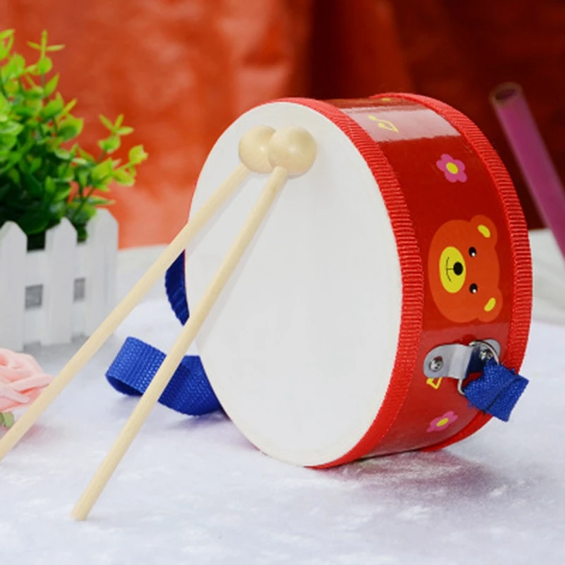 

Children Cartoon Snare Drum Percussion Instrument Educational Musical Gift Development Toys for Infants Toddler Toy,Red