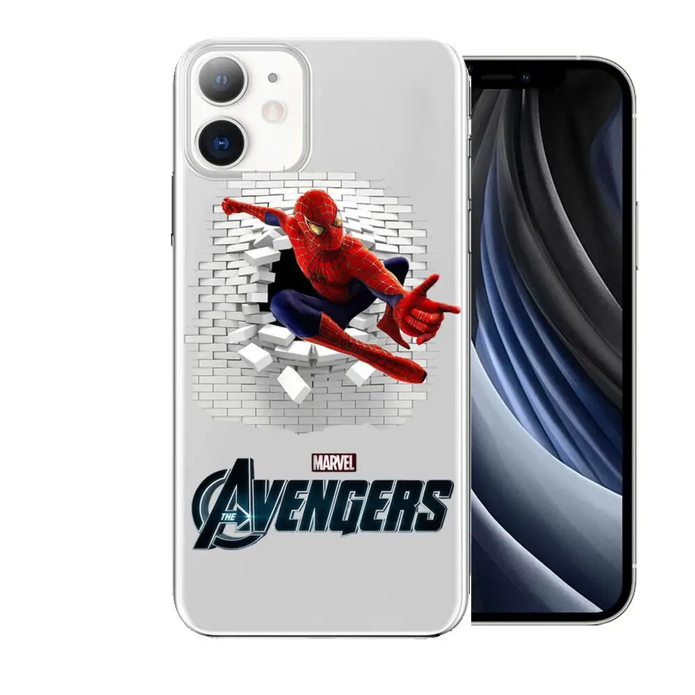 Чехол для телефона в стиле аниме Marvel Человек-паук Дэдпул чехлы iphone 11 pro max 12 8 7 6 s XR