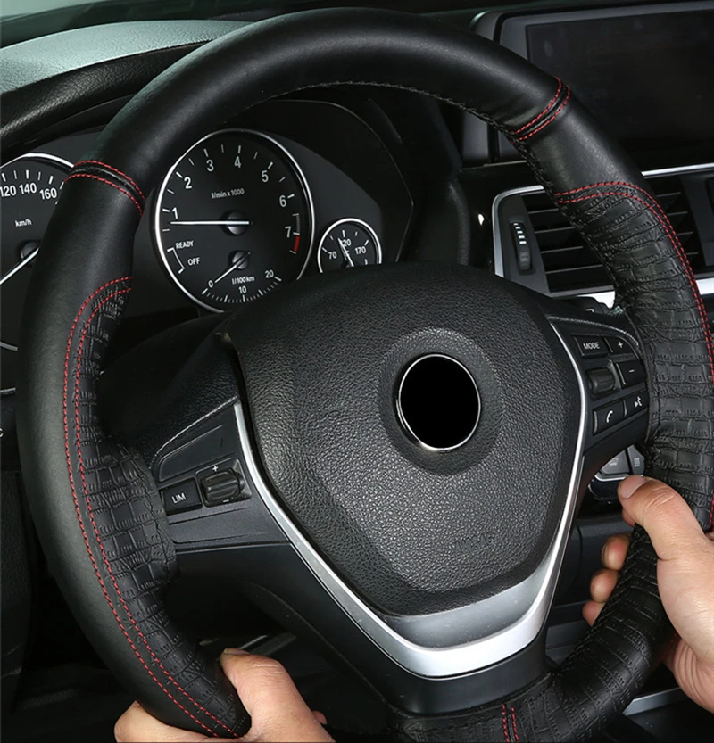 Чехол для руля DIY мягкая Нескользящая 100% натуральная кожа Воловья коса с