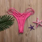 Feitong бразильский женский пикантный купальник, бикини, плавки с дерзким V-образным вырезом, однотонные плавки с низкой талией, лето 2020