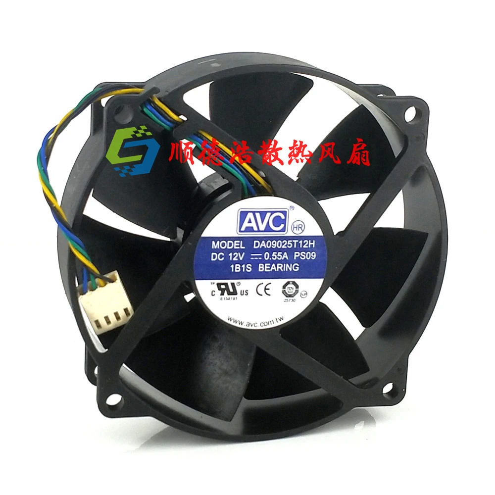 

original For AVC DA09025T12U 9025 90mm / 80mm x 25mm PWM Round Cooler Cooling Fan 12V 0.70A 4Wire 4Pin Connector cooler