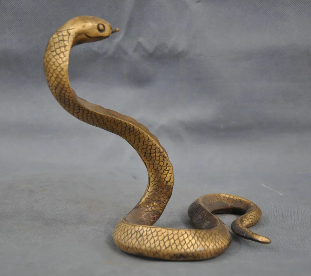 

[Artware] Handmade Brass Bronze Statue Lucky Cobra Sculpture Collection Ornaments Crafts