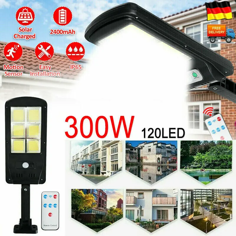 

120 LED Solar Lamp with Motion Detector Outdoor Floodlight Wall Spotlight