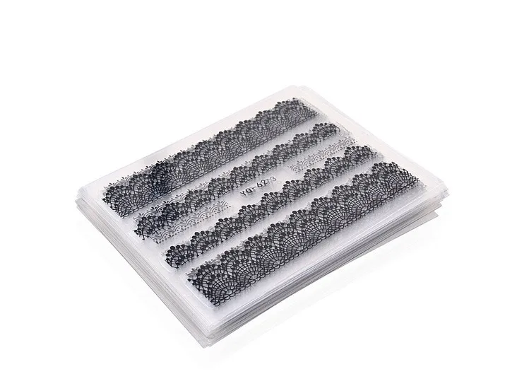 Горячие 30 листов 3d белые кружевные наклейки для дизайна ногтей клейкие накладки