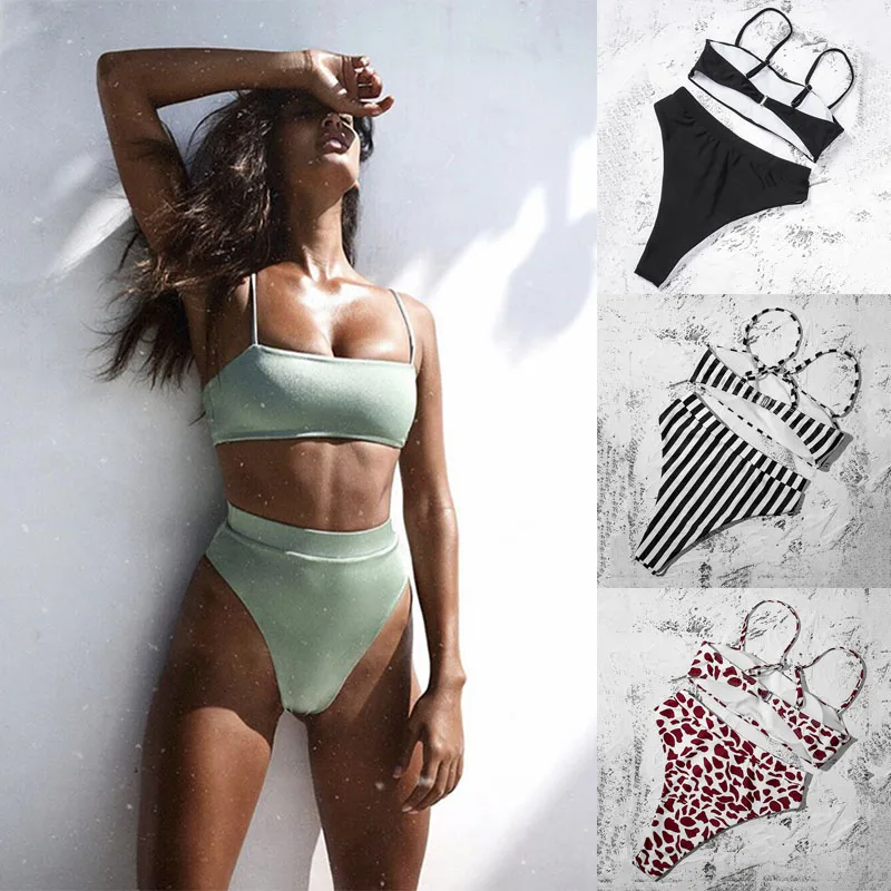 

Сексуальный бикини пуш-ап бикини 2020 горячая Распродажа на лифчике с пуш-ап эффектом, который ремни Высокая талия купальники женский купальн...