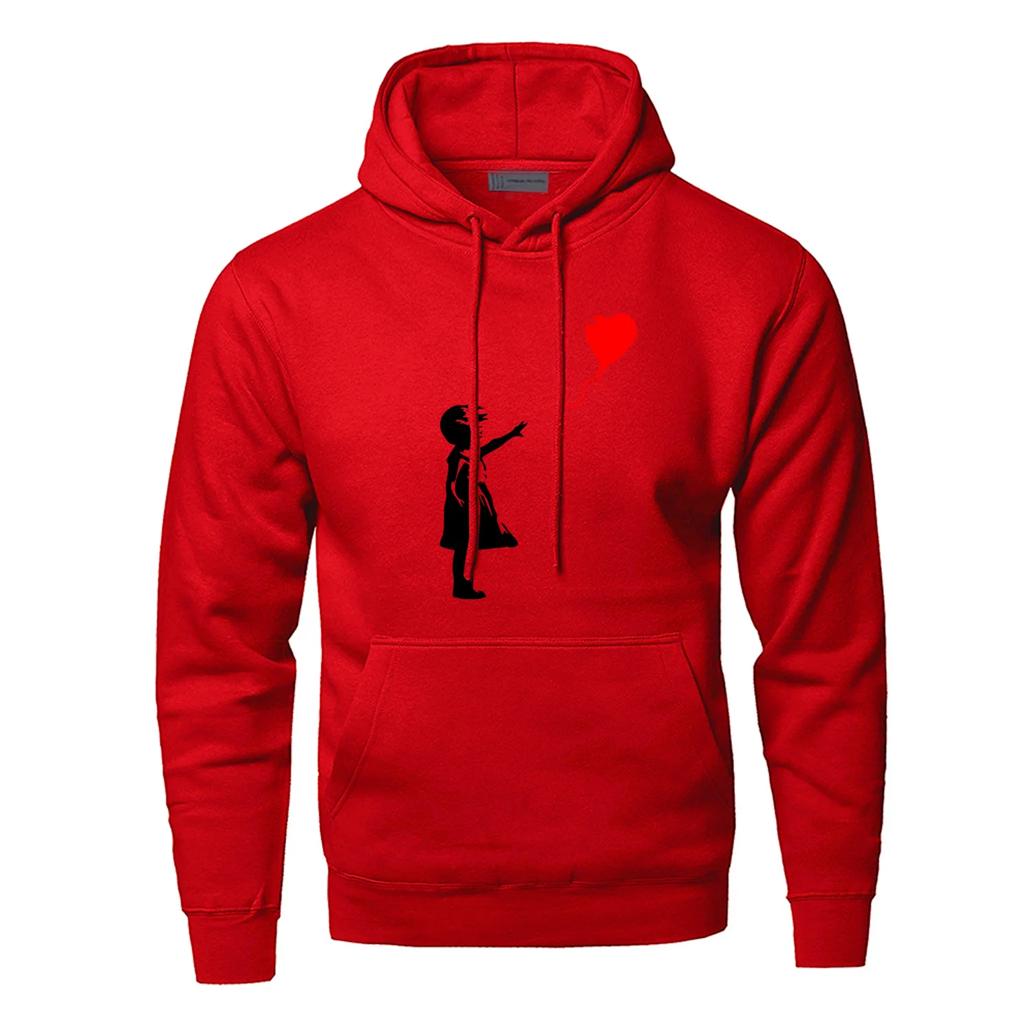 red 6 World худи «Peace», свитшоты для мужчин, Kcco, воздушный шар, девушка, Бэнкси, любовь, толстовка с капюшоном, толстовка, зима, осень, теплая, с принтом, уличная одежда - Цвет: red 6