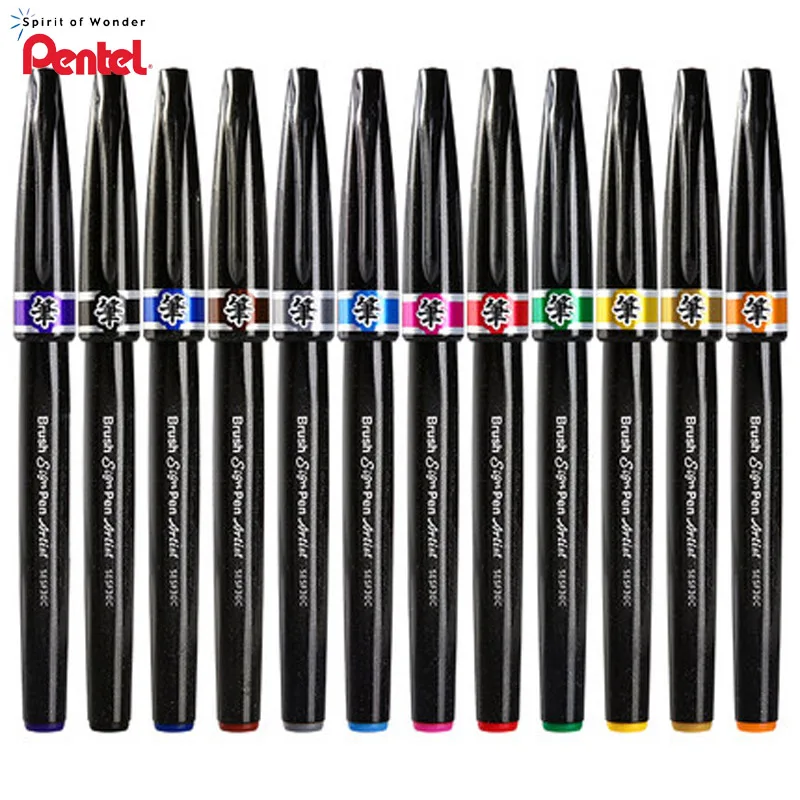 Pentel цветная мягкая ручка 1 шт. SESF30C научная кисть очень тонкая Цветочный стиль