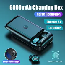 TWS Wireless Earphones 6000mAh Charge Case HD Stereo Bluetooth Headphones Sports Waterproof Earbuds Headset With Dual Microphone