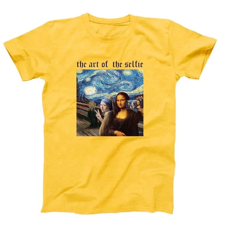 

The Art of the Selfie Funny Tees pure cotton casual funny women fashion party hipster young t shirt vintage tees graphic tops