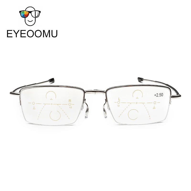 Очки для чтения EYEOOMU с полуободковой оправой складные очки прогрессивными