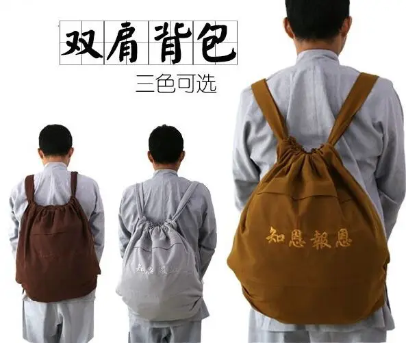 Холщовые буддийские сумки высшего качества рюкзак с монхами Шаолинь Будда