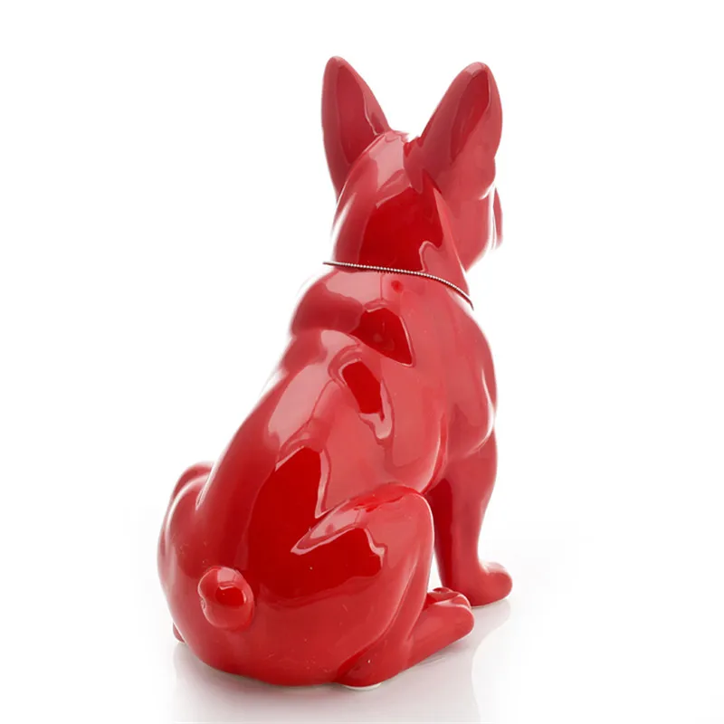 

MODERN SIMPLE SIMULATION ANIMAL CERAMICS PET DOG FRENCH BULLDOG STATUE CREATIVE LIVING ROOM ENTRYWAY DECORATION ART&CRAFT X4434