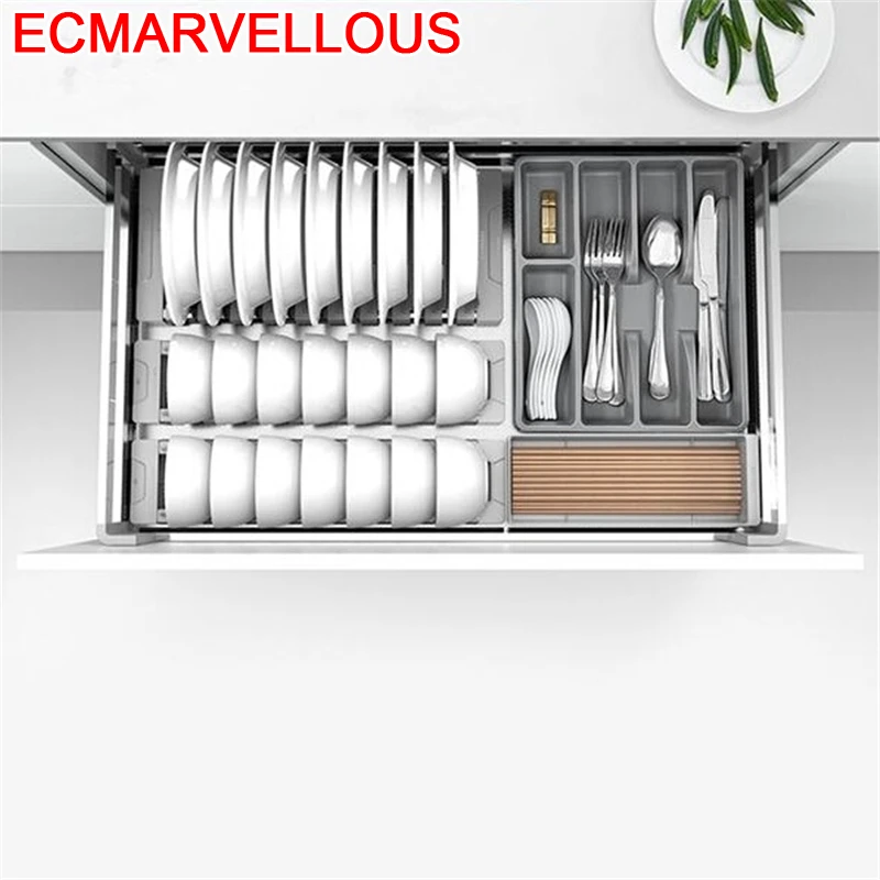 Органайзер для посуды подставка хранения кухонный шкаф корзина из нержавеющей