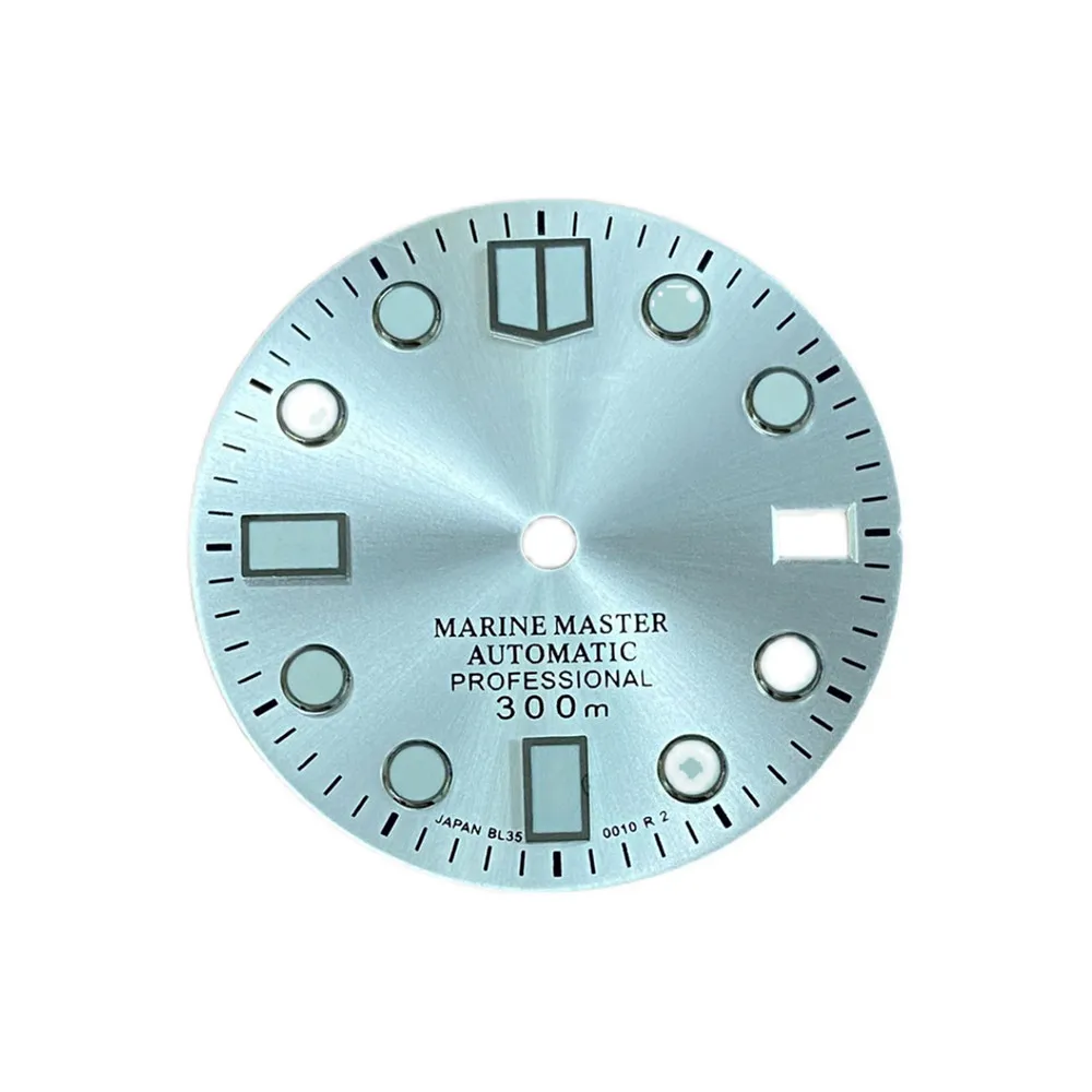 

28.5MM Single Calendar Watch Dial for NH35/NH36 Watch Movement Modification Kits Green Luminous Wristwatch Dial