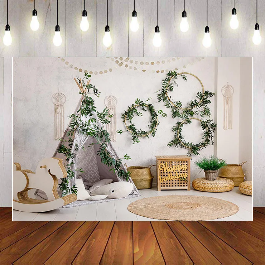

Mehofond Photography Background Green Spring Easter Tent Decoar Baby Shower Children Birthday Backdrop Photo Studio Props