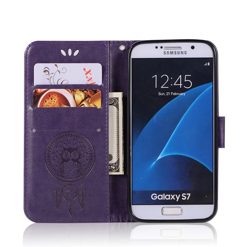Роскошный чехол-Кошелек из искусственной кожи для Samsung Galaxy S7 G9300 G930 G930F Duos защитный