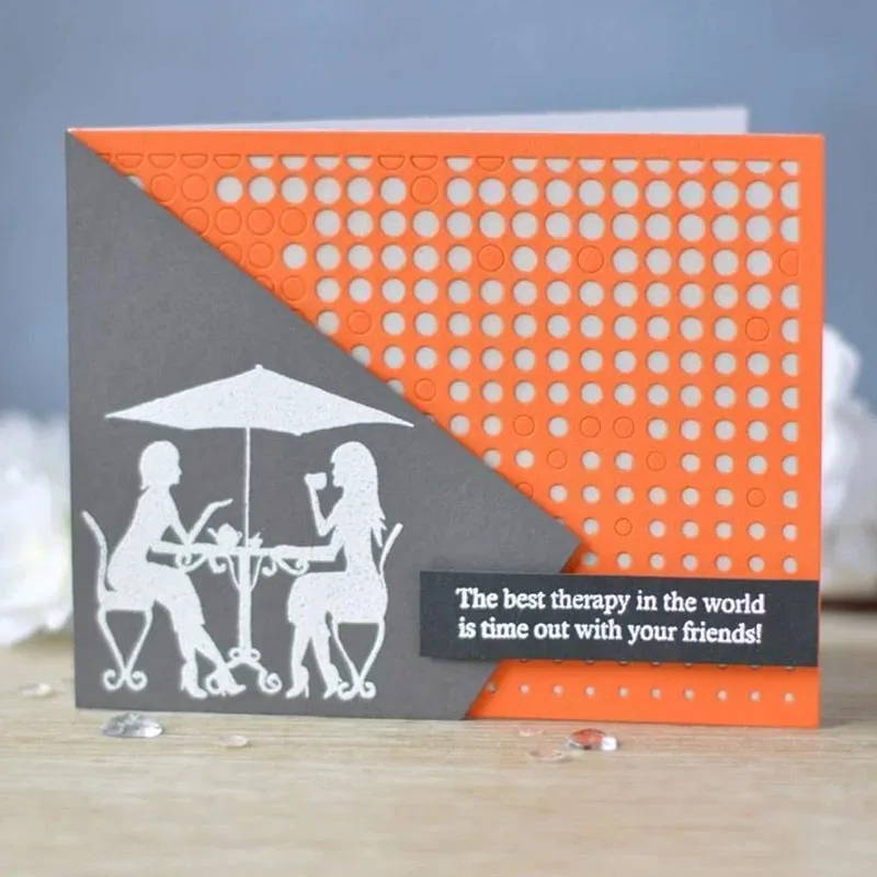 

JC Rectangle Dot Circle Background Metal Cutting Dies for Scrapbooking Die Cut Card Make Shape Stencil Craft Mold Decor Template